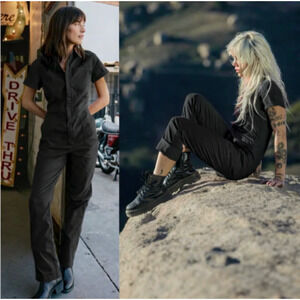 Atwyld PIT CREW JUMPSUIT Motorcycle Chore Black Cars Racing Sz Large Shortsleeve